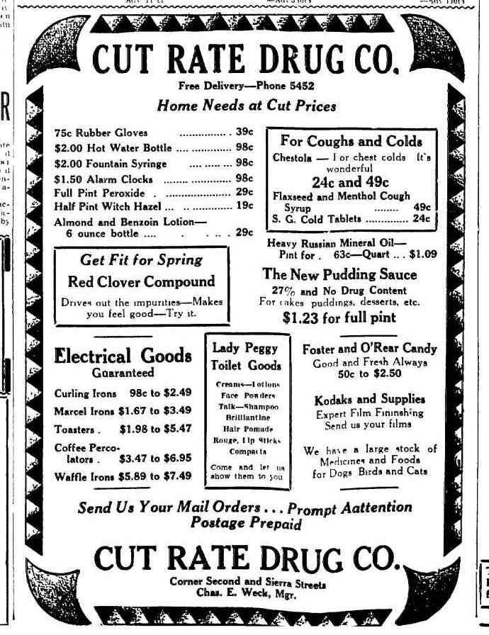 Cut Rate Drug Company, 1930
