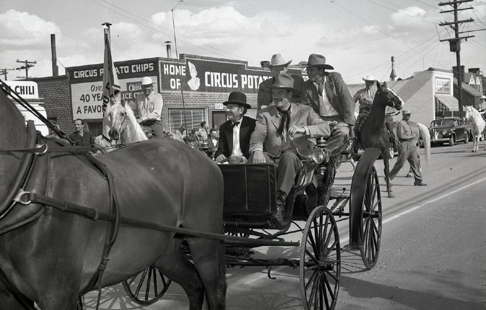 John Wayne passes by Circus Potato Chips